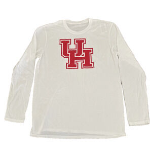 Houston University Cougars Primary Logo Long Sleeve T Large Men's White NWOT